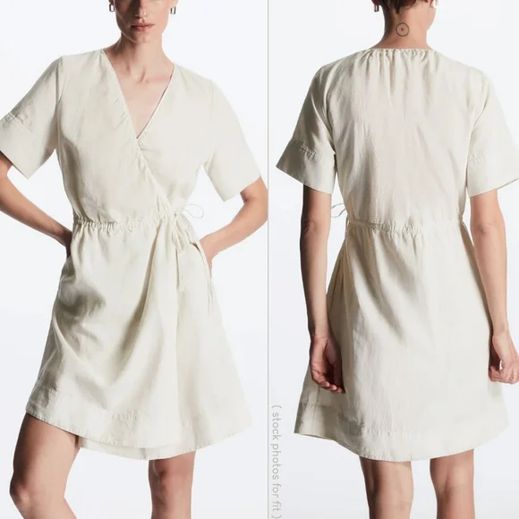 COS | Dresses | Cos Mini Linen Blend Wrap Dress | Poshmark